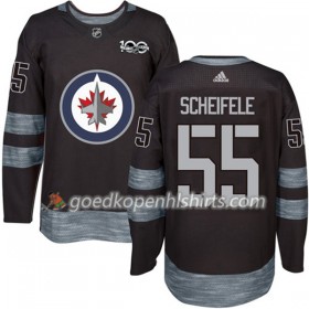 Winnipeg Jets Mark Scheifele 55 1917-2017 100th Anniversary Adidas Zwart Authentic Shirt - Mannen